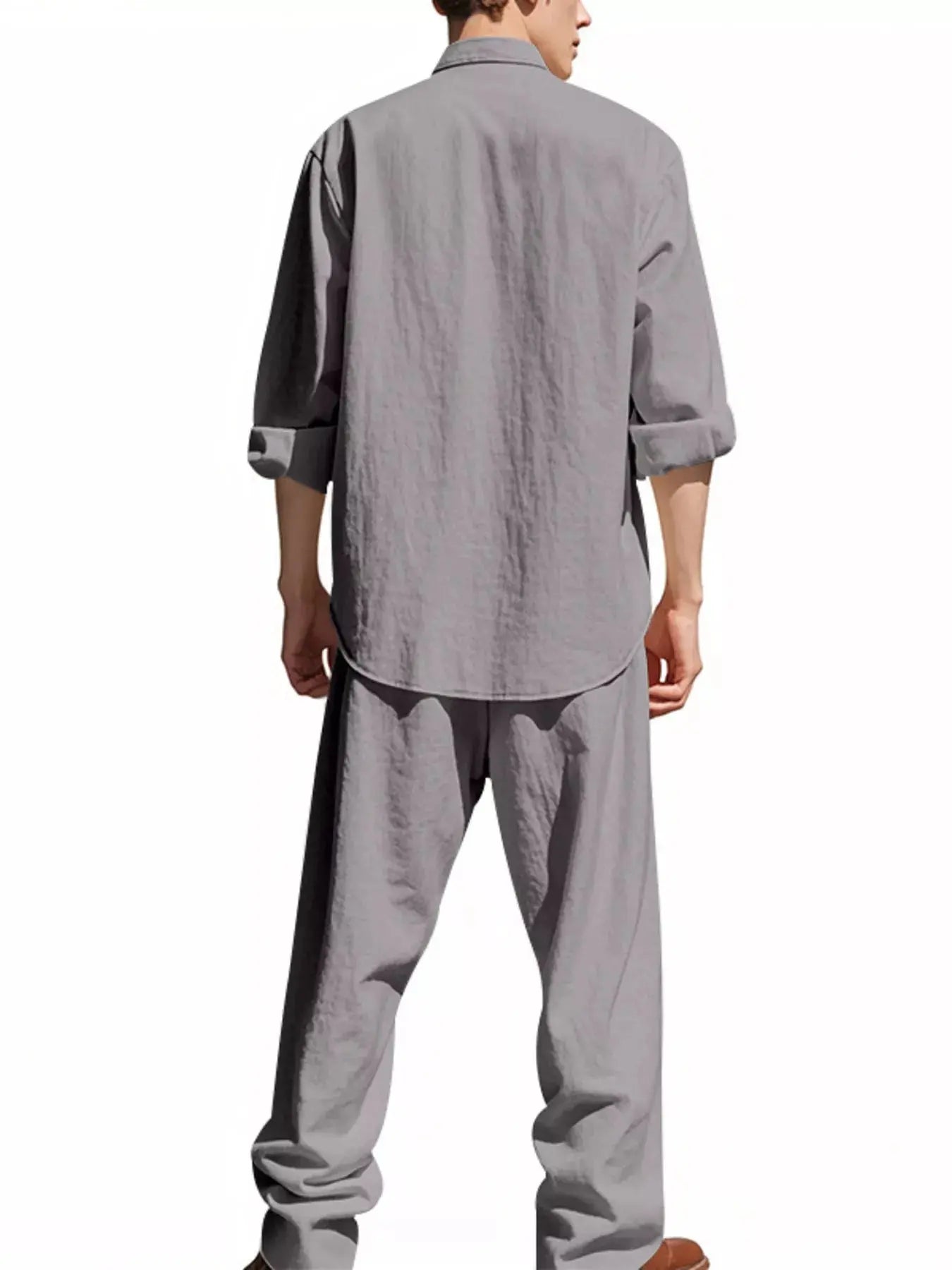 Men's shirt and pants set 2-Piece Long Sleeve Trendsi