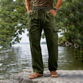 Men's Cotton-Linen Drawstring Casual Pants