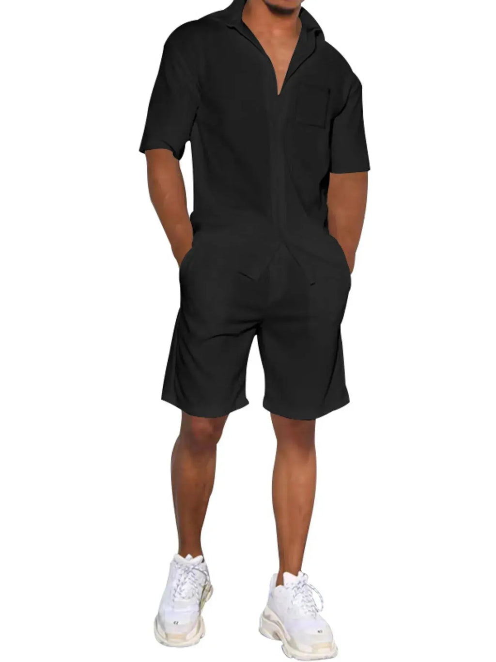 Men's Plus Size Button Up Shirt and Shorts Set - Fresh& Vintage
